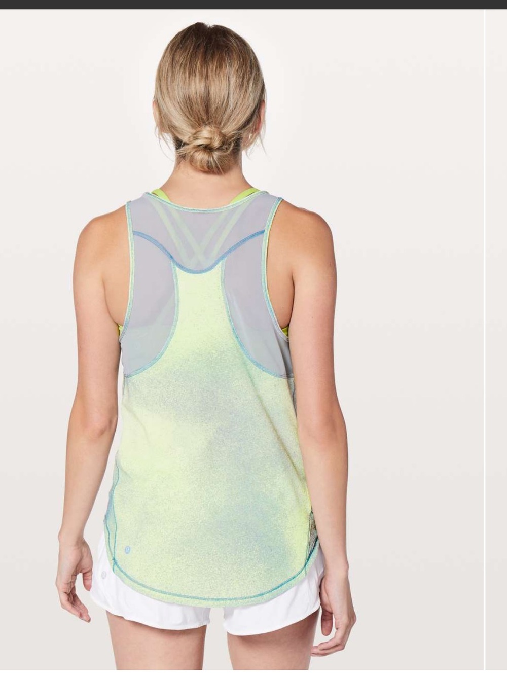 NWT New LULULEMON Sculpt Tank Top Ocean Spray OCSF Gray Bright Yellow Print 6
